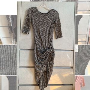 Black and Gray High-Low Sweater dress
